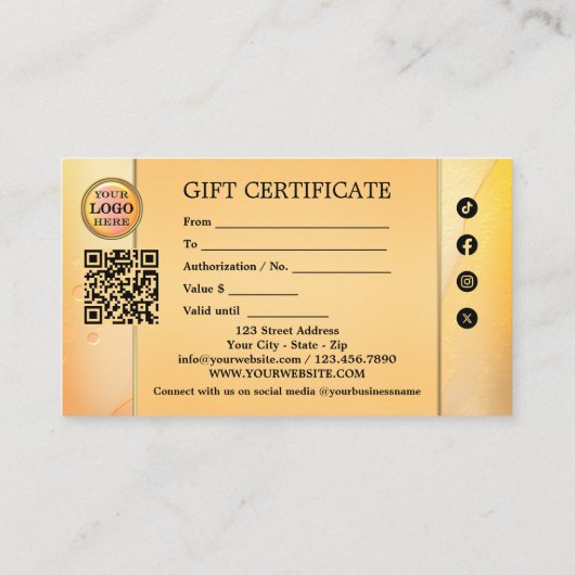 Portfolio Artistiek Vrouwelijk Cadeaubon Visitekaartje (Achterkant)