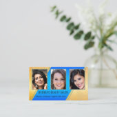 Portfolio Beauty Salon Blue Gold Visitekaartje (Staand voorkant)