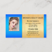 Portfolio Beauty Salon Gold Blue Visitekaartje (Achterkant)