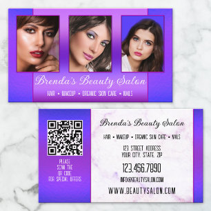 Portfolio Blauw Paars Beauty Professional Visitekaartje