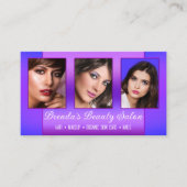 Portfolio Blue Paars Beauty Professional Visitekaartje (Voorkant)