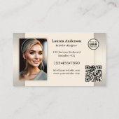 Portfolio Logo QR Code Interieur Designer Visitekaartje (Achterkant)