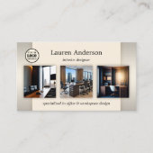 Portfolio Logo QR Code Interieur Designer Visitekaartje (Voorkant)