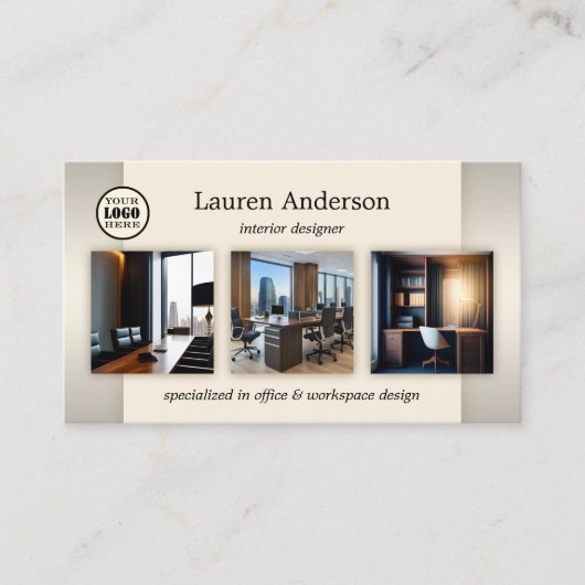 Portfolio Logo QR Code Interieur Designer Visitekaartje (Voorkant)