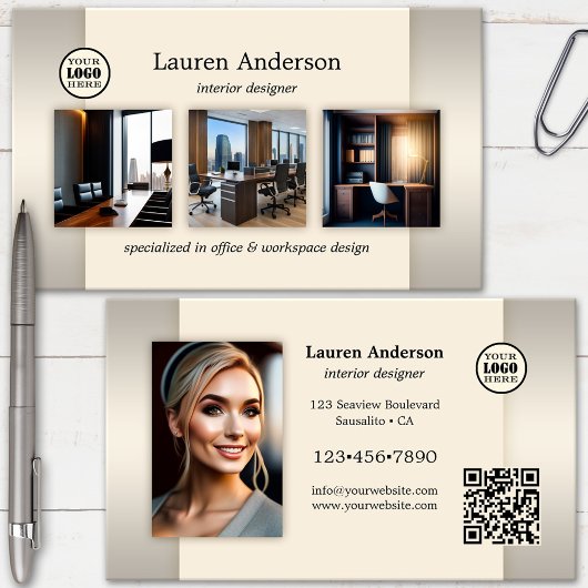 Portfolio Logo QR-code Interieur Ontwerper Visitekaartje