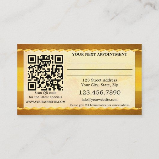 Portfolio Photo Makeup Beauty Appointcard Afsprakenkaartje (Achterkant)