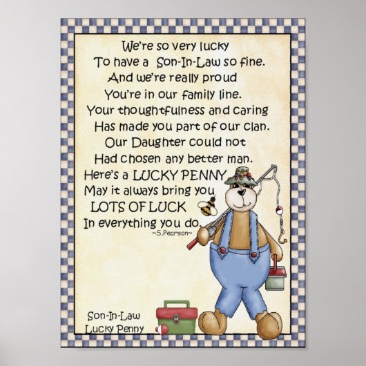 Portfolio-Son-in-law-Lucky Penny-glue penny erop Poster (Voorkant)