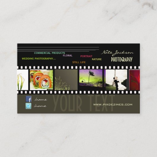 Portfolio visitekaartjes foto's sjabloon/DIY-lette (Voorkant)