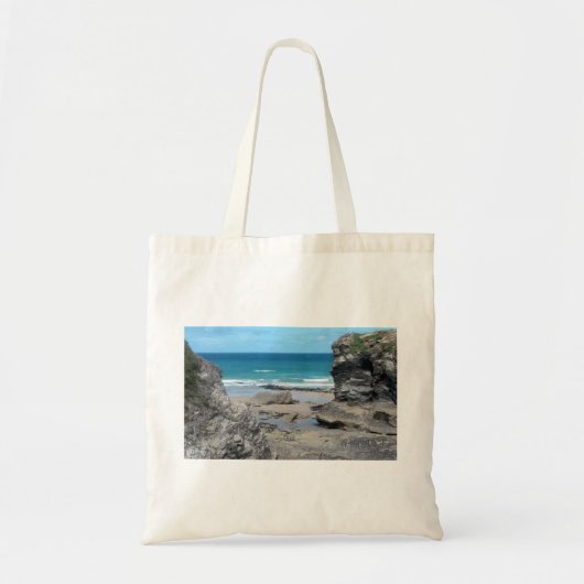 Porth Beach Newquay Cornwall foto Tote Bag (Voorkant)