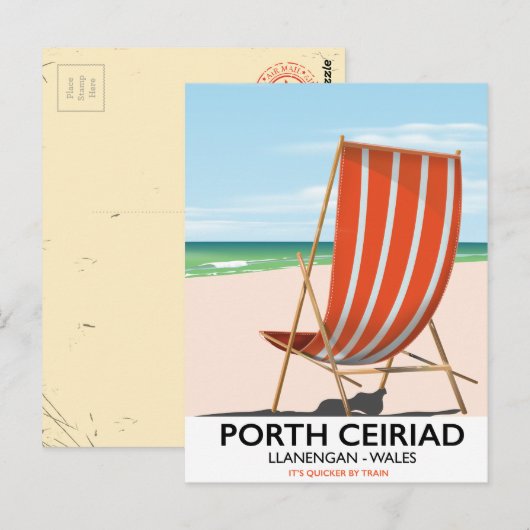 Porth Ceiriad Wales Beach Briefkaart (Voorkant / Achterkant)