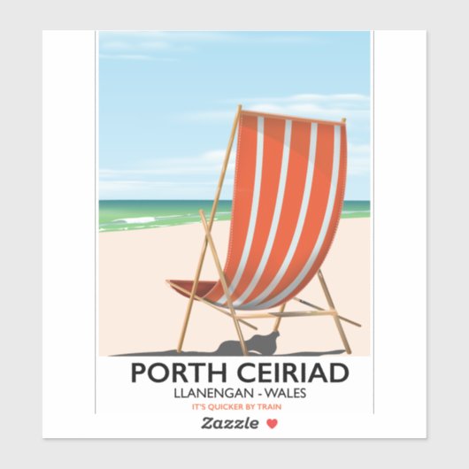 Porth Ceiriad Wales Beach Sticker (Vel)