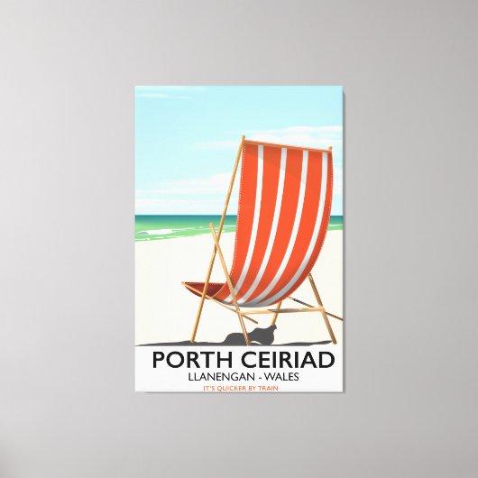 Porth Ceiriad Wales Strand Canvas Afdruk (Voorkant)