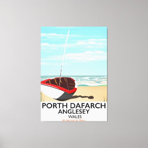 Porth Dafarch, Anglesey vintage poster Canvas Afdruk