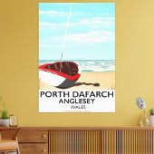 Porth Dafarch, Anglesey vintage poster Canvas Afdruk (Insitu (Woonkamer))