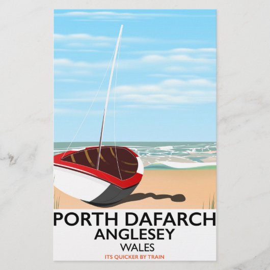Porth Dafarch, Anglesey vintage reisposter Briefpapier (Voorkant)