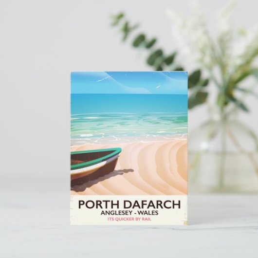 Porth Dafarch, Anglesey Welsh strand poster Briefkaart (Staand voorkant)