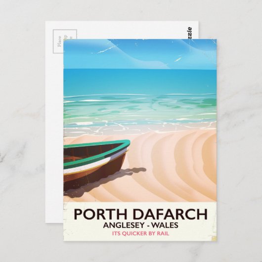 Porth Dafarch, Anglesey Welsh strand poster Briefkaart (Voorkant / Achterkant)