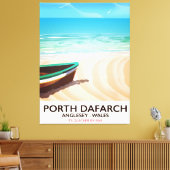 Porth Dafarch, Anglesey Welsh strand poster Canvas Afdruk (Insitu (Woonkamer))