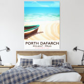 Porth Dafarch, Anglesey Welsh strand poster Canvas Afdruk (Insitu (Slaapkamer))