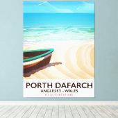 Porth Dafarch, Anglesey Welsh strand poster Canvas Afdruk (Insitu (Houten vloer))