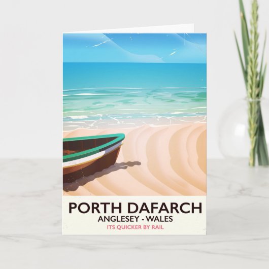 Porth Dafarch, Anglesey Welsh strand poster Feestdagen Kaart (Voorkant)