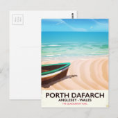 Porth Dafarch, Anglesey Welsh strandposter Briefkaart (Voorkant / Achterkant)