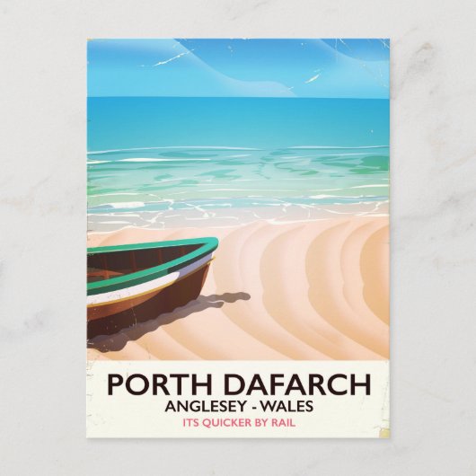 Porth Dafarch, Anglesey Welsh strandposter Briefkaart (Voorkant)