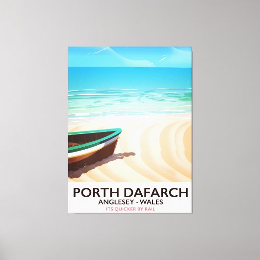 Porth Dafarch, Anglesey Welsh strandposter Canvas Afdruk (Voorkant)