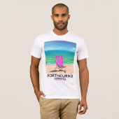 Porthcurno Cornwall-reisposter T-shirt (Voorkant volledig)