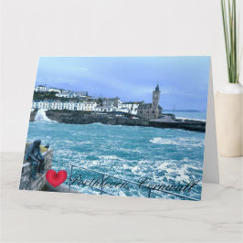 Porthleven Klokkentoren + Waiting for Fish Beeldho Kaart