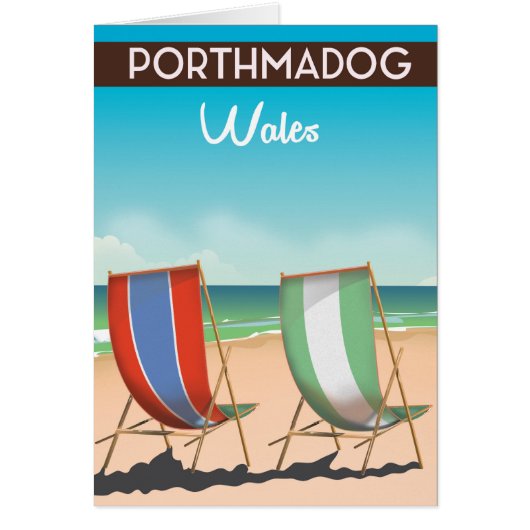 Porthmadog, Wales, Welsh, reisposter afdruk. (Voorkant)