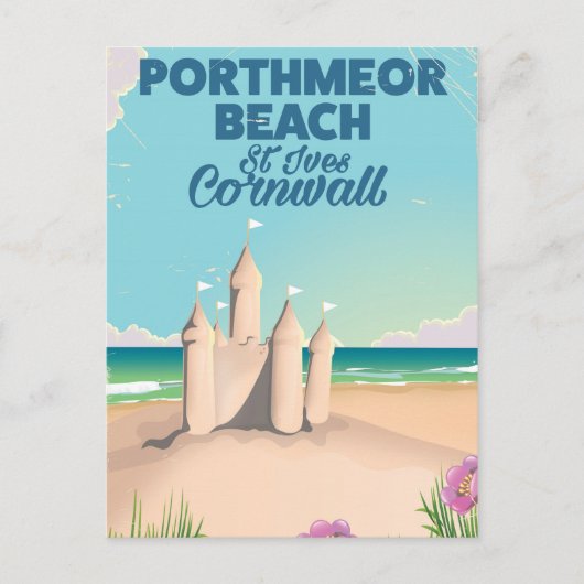 Porthmeor Beach, St Ives, Cornwall reisposter Briefkaart (Voorkant)