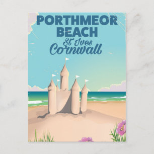 Porthmeor Beach, St. Ives, reisposter voor Cornwal Briefkaart