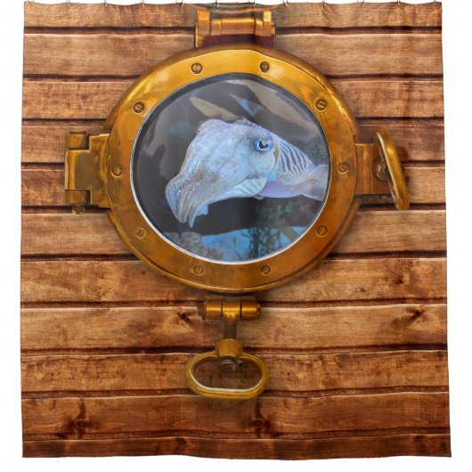 Porthole Cuttlefish Douchegordijn (Voorkant)