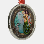 PORTHOLE MERMAID, mermaïde sierplant Metalen Ornament (Rechts)
