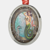 PORTHOLE MERMAID, mermaïde sierplant Metalen Ornament (Links)