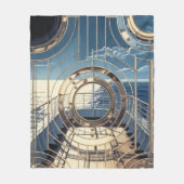 Porthole Nautical Ocean Liner Luxury Art Deco Fleece Deken (Voorkant)