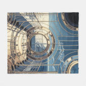 Porthole Nautical Ocean Liner Luxury Art Deco Fleece Deken (Voorkant (Horizontaal))