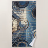 Porthole Nautical Ocean Liner Luxury Art Deco Strandlaken (Voorkant)