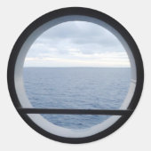 Porthole Uitzicht Ronde Sticker (Voorkant)