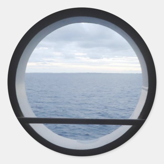 Porthole Uitzicht Ronde Sticker (Voorkant)