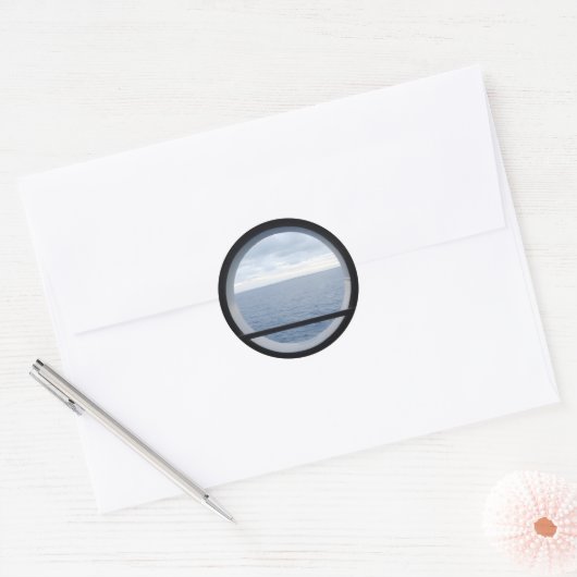 Porthole Uitzicht Ronde Sticker (Envelop)