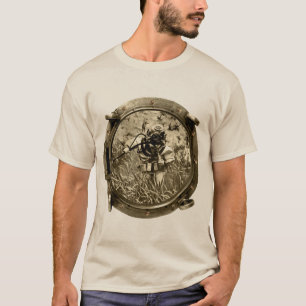 Porthole Uitzicht van duiker met Mark V-duikhelm T-shirt