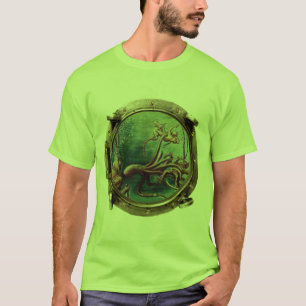 Porthole Uitzicht van  duikers met een octopus T-shirt