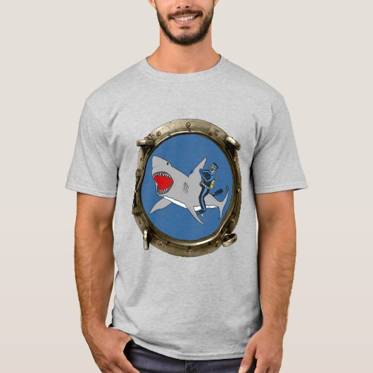 Porthole-Uitzicht van een SCUBA-duiker die een haa T-shirt (Voorkant)