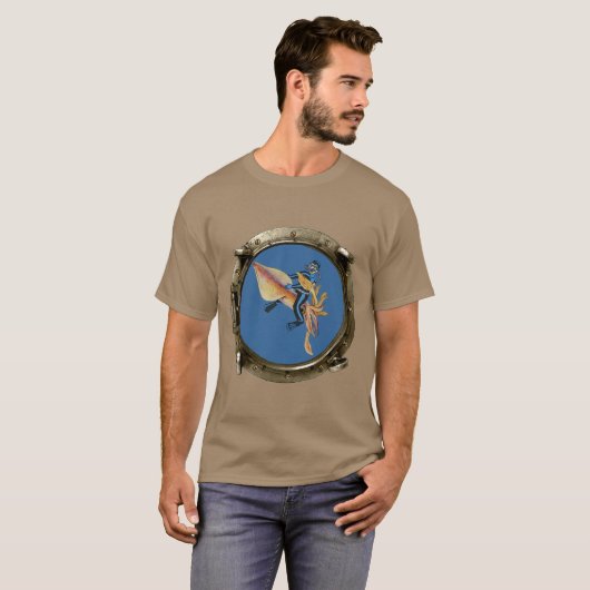 Porthole Uitzicht van een SCUBA-duiker die een Hug T-shirt (Voorkant volledig)