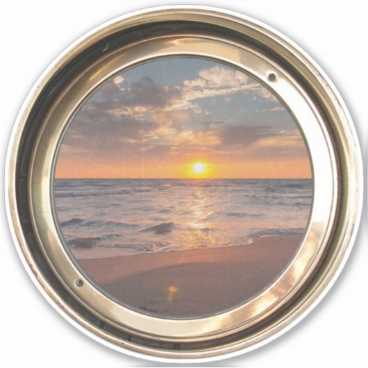 porthole with sunset sticker (Voorkant)
