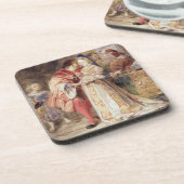 Portia en Bassanio, c.1826 (m/c, bruine inkt, carr Bier Onderzetter (Linkerzijde)