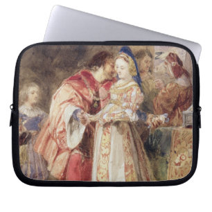 Portia en Bassanio, c.1826 (m/c, bruine inkt, carr Laptop Sleeve