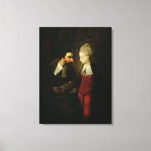 Portia en Shylock uit 'The Merchant of Venice' A Canvas Afdruk